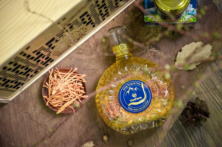 Ngâm rượu đông trùng hạ thảo Vietfarm để bồi bổ, tăng cường sinh lý