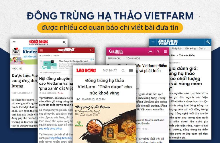 Báo chí đưa tin về thương hiệu Đông trùng hạ thảo Vietfarm