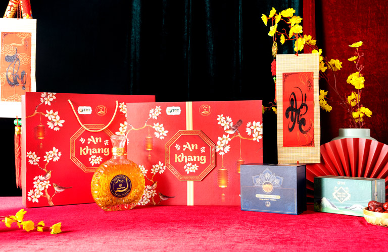 Set quà Tết An Khang mang lời chúc năm mới bình an, sức khỏe dồi dào