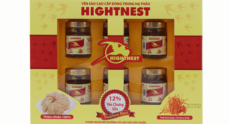 Hightnest là một bộ sản phẩm với 6 lọ thủy tinh, mỗi lọ 70ml